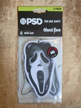 PSD Ghost Face Air Fresheners - Black & White (Set of 3)-New Car Scent